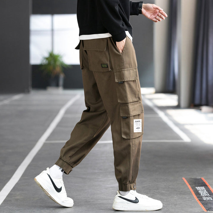 Herren Cargo-Joggerhose mit mehreren aufgesetzten Taschen, elastischem Bund und gekräuselten Knöcheln Nord Taschen