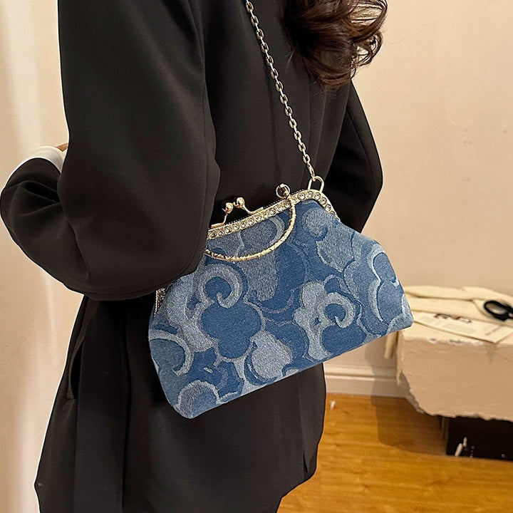 Damen elegante Handtasche mit glamourösem Kettenverschluss Nord Taschen