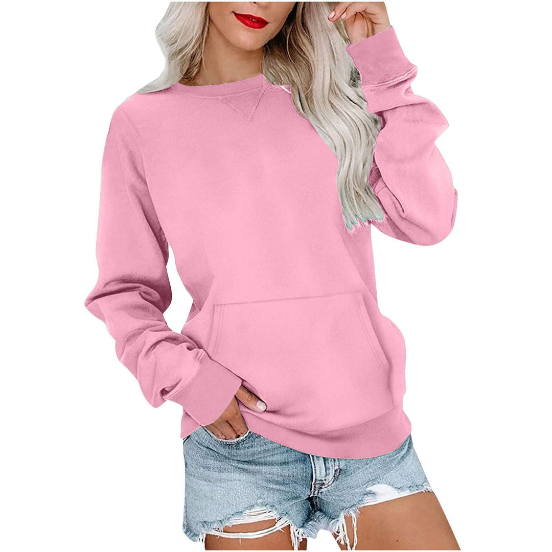 Damen Lockeres Sweatshirt mit Rundhalsausschnitt und Kängurutasche Nord Taschen