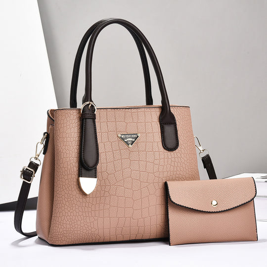 Damen elegante Handtasche mit strukturiertem Kunstleder und abnehmbarer Clutch Nord Taschen