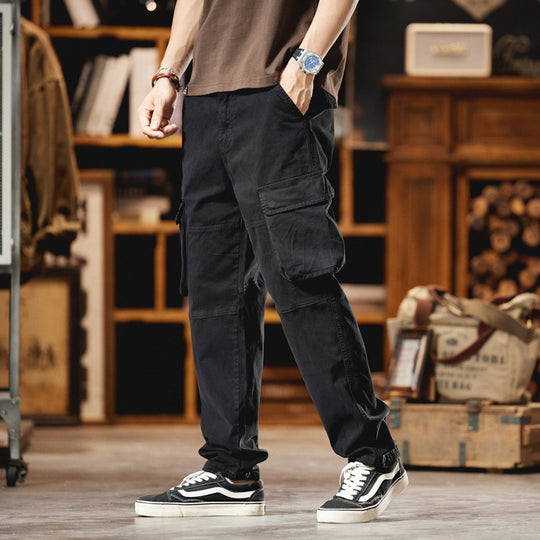 Herren Cargo-Hose im Utility-Look mit Knieabnähern und großen Klappentaschen Nord Taschen