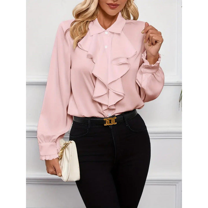Damen Bluse Mitraffinierten Rüschendetails und Eleganten Ärmeln
