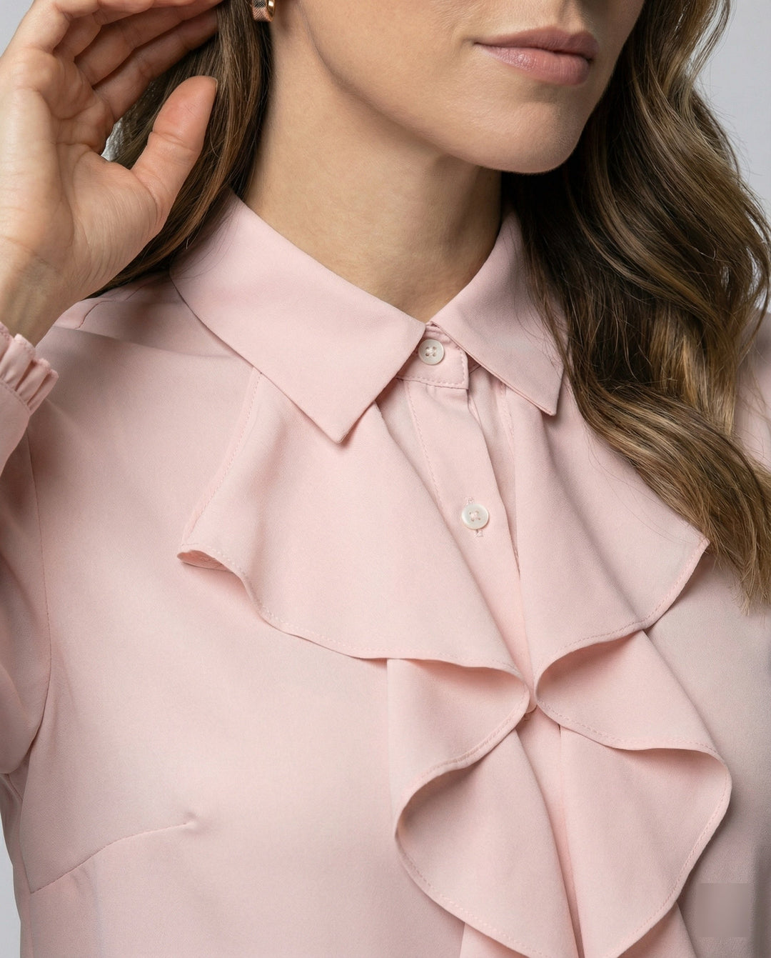Damen Bluse Mitraffinierten Rüschendetails und Eleganten Ärmeln