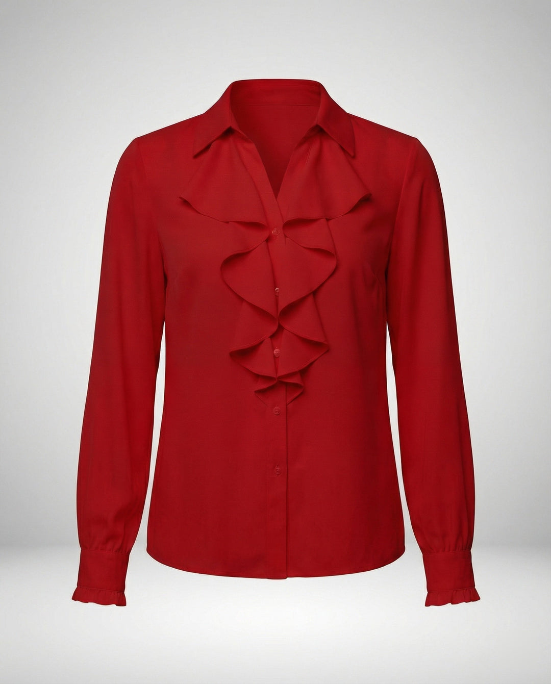 Damen Bluse Mitraffinierten Rüschendetails und Eleganten Ärmeln