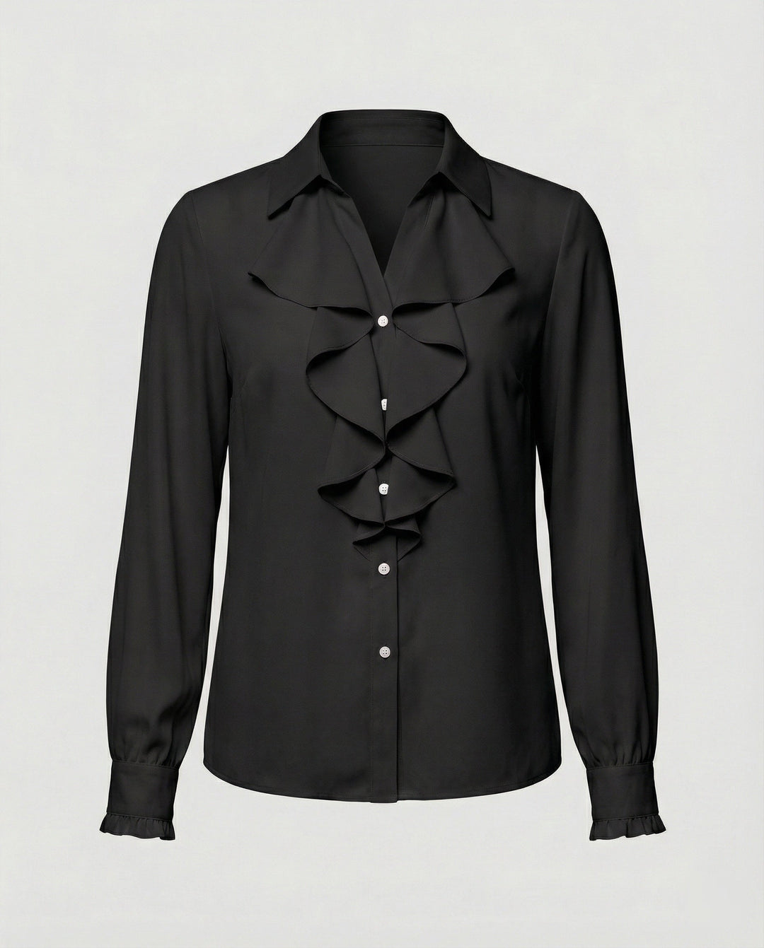 Damen Bluse Mitraffinierten Rüschendetails und Eleganten Ärmeln