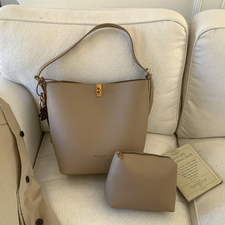 Damen hochwertige Schultertasche mit abnehmbarem Kosmetiktäschchen Nord Taschen