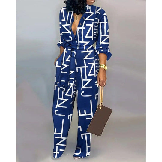 Damen Denim Jumpsuit mit modischem Patchwork-Design und praktischen Taschen - Arvani