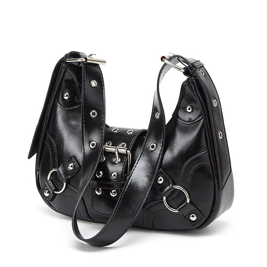 Damen Hobo-Tasche mit moderner Faltenstruktur und eleganten Nietenakzenten Nord Taschen