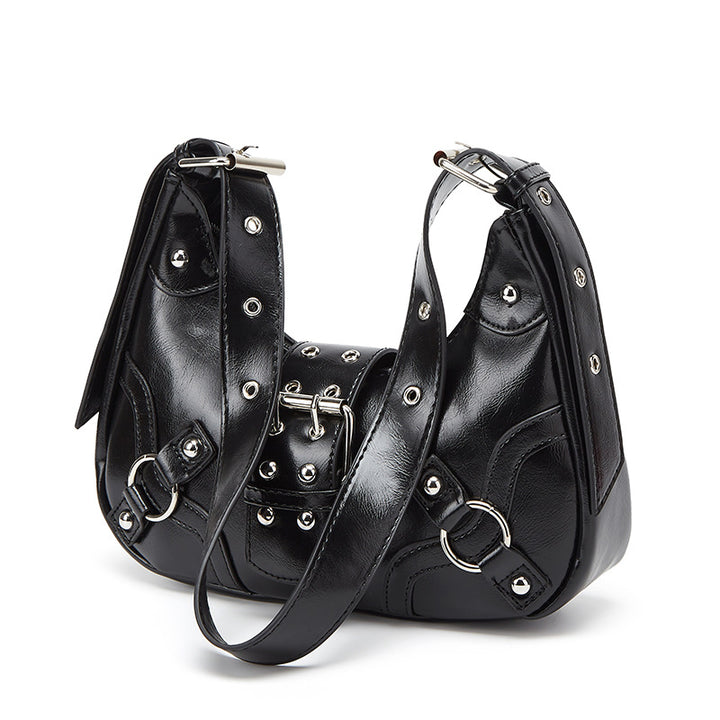 Damen Hobo-Tasche mit moderner Faltenstruktur und eleganten Nietenakzenten Nord Taschen