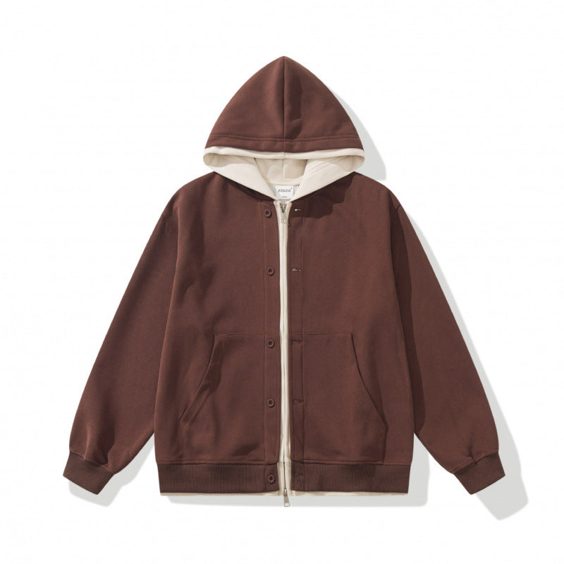 Unisex Oversize-Kapuzenjacke mit Doppelverschluss, Fleece-Innenfutter und Kängurutaschen Nord Taschen