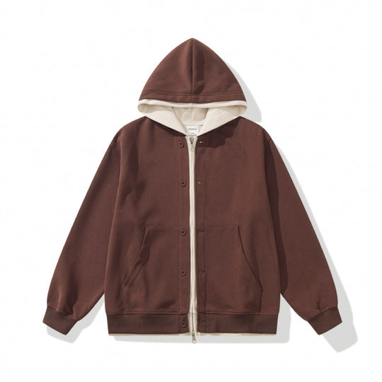 Unisex Oversize-Kapuzenjacke mit Doppelverschluss, Fleece-Innenfutter und Kängurutaschen Nord Taschen