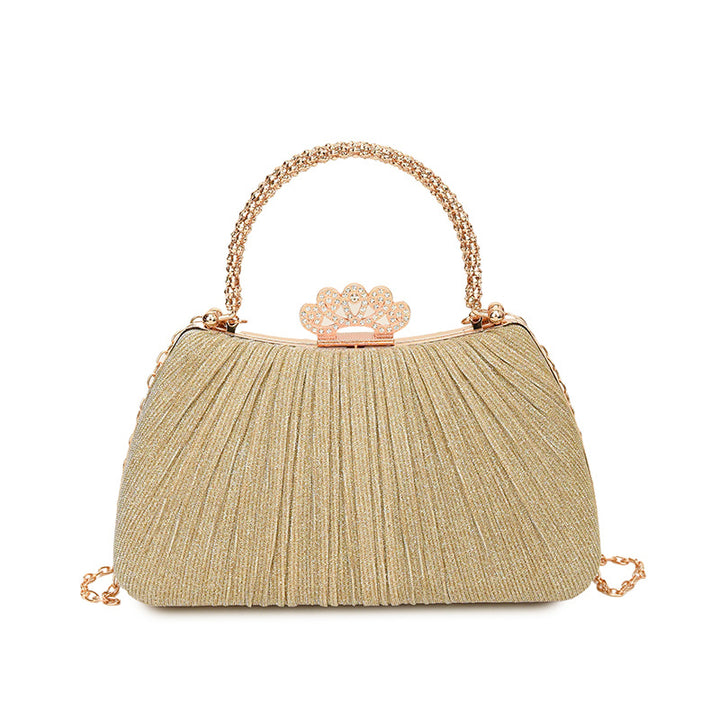 Damen Glamouröse Clutch-Tasche mit funkelndem Kettenhenkel Nord Taschen