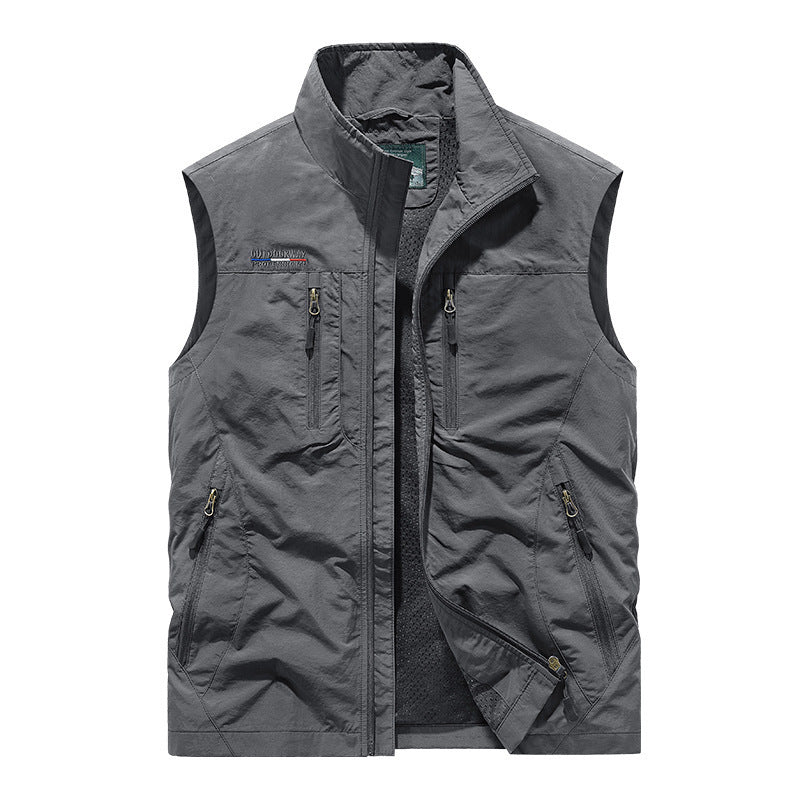 Herren  leichte Outdoor Weste mit vielen Reißverschlusstaschen Nord Taschen