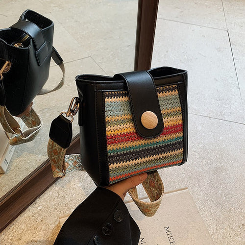 Damen Umhängetasche mit gewebtem Muster und verstellbarem Schultergurt Nord Taschen