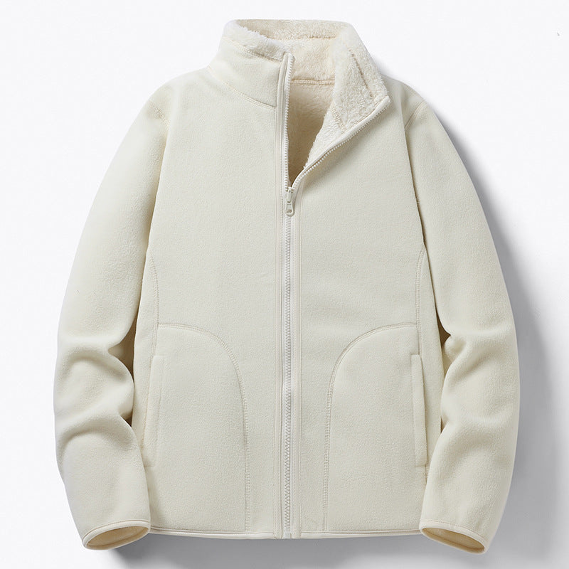 Damen Gefütterte Fleece-Jacke mit Teddyfutter, Stehkragen & durchgehendem Reißverschluss Nord Taschen