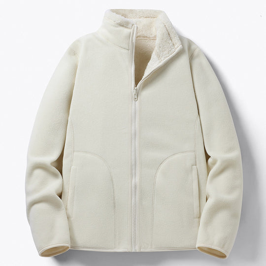 Damen Gefütterte Fleece-Jacke mit Teddyfutter, Stehkragen & durchgehendem Reißverschluss Nord Taschen