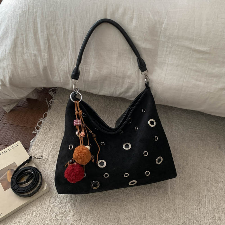 Damen modische Schultertasche mit einzigartiger Loch-Applikation Nord Taschen