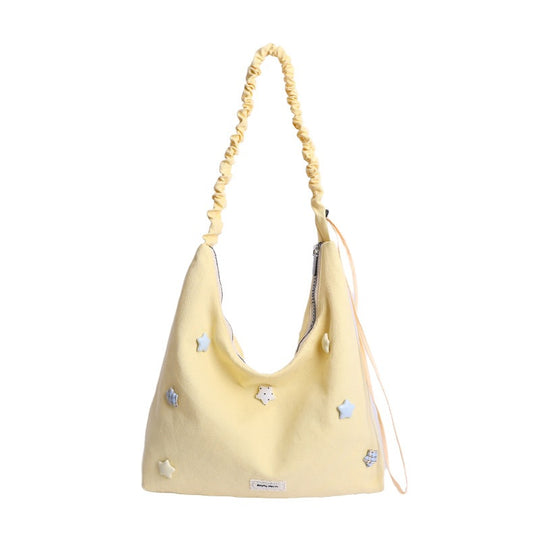 Damen Hobo-Tasche mit dekorativem Kordelzug und charmanten Applikationen Nord Taschen