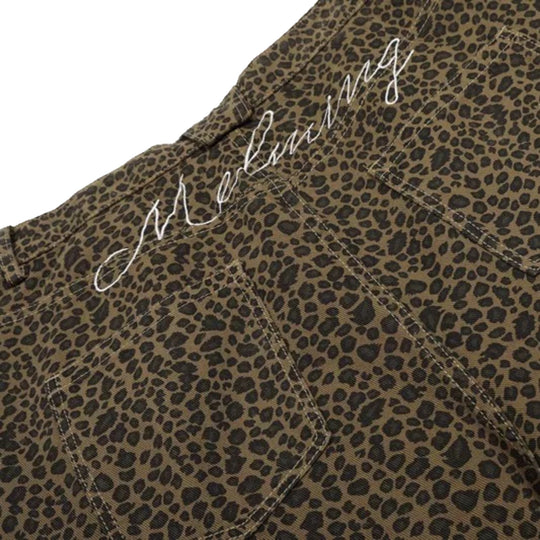 Damen Modische Weitbein-Culotte mit Animal-Print Nord Taschen