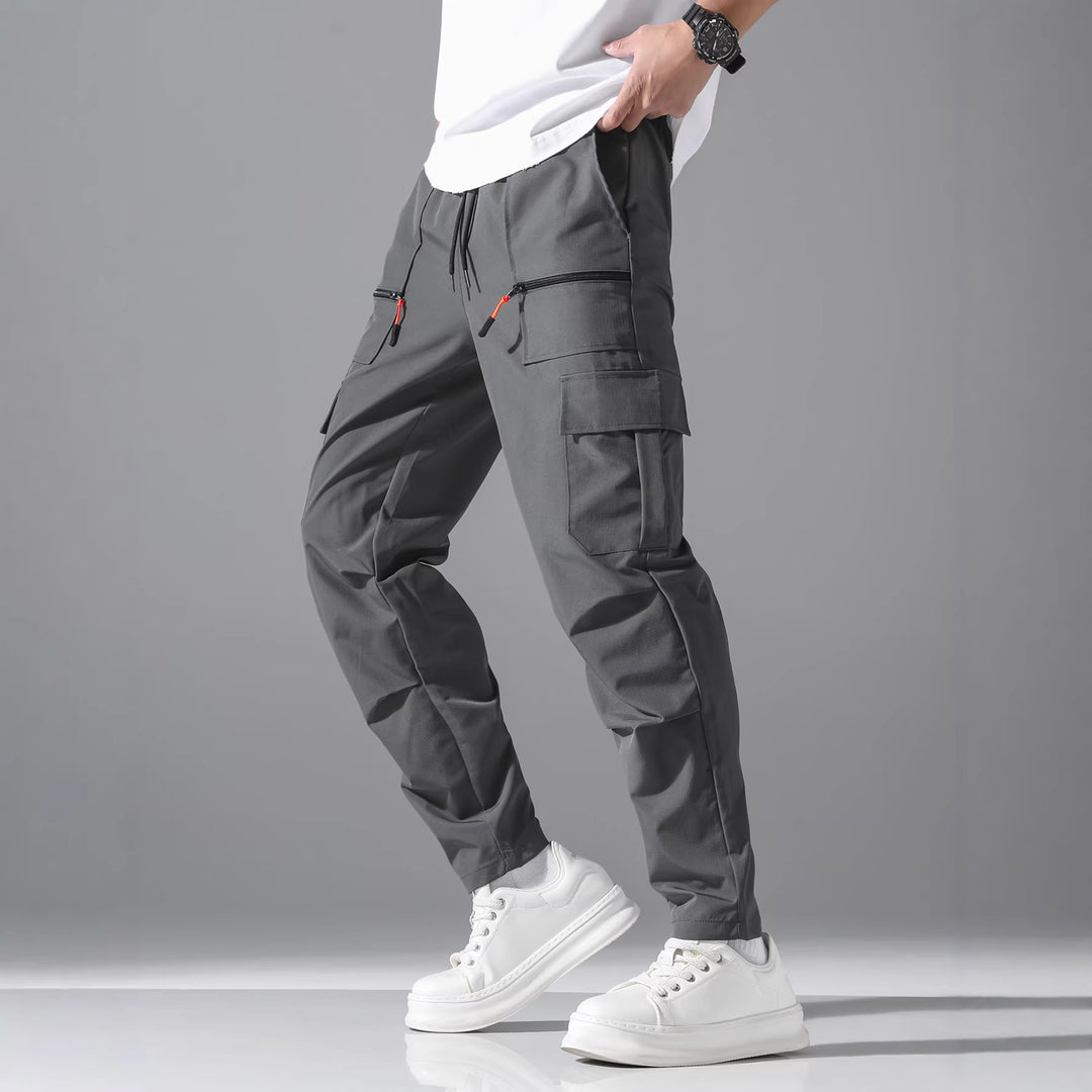 Herren Utility-Cargohose mit Reißverschlusstaschen, Tunnelzugbund & vorgeformten Kniepartien Nord Taschen