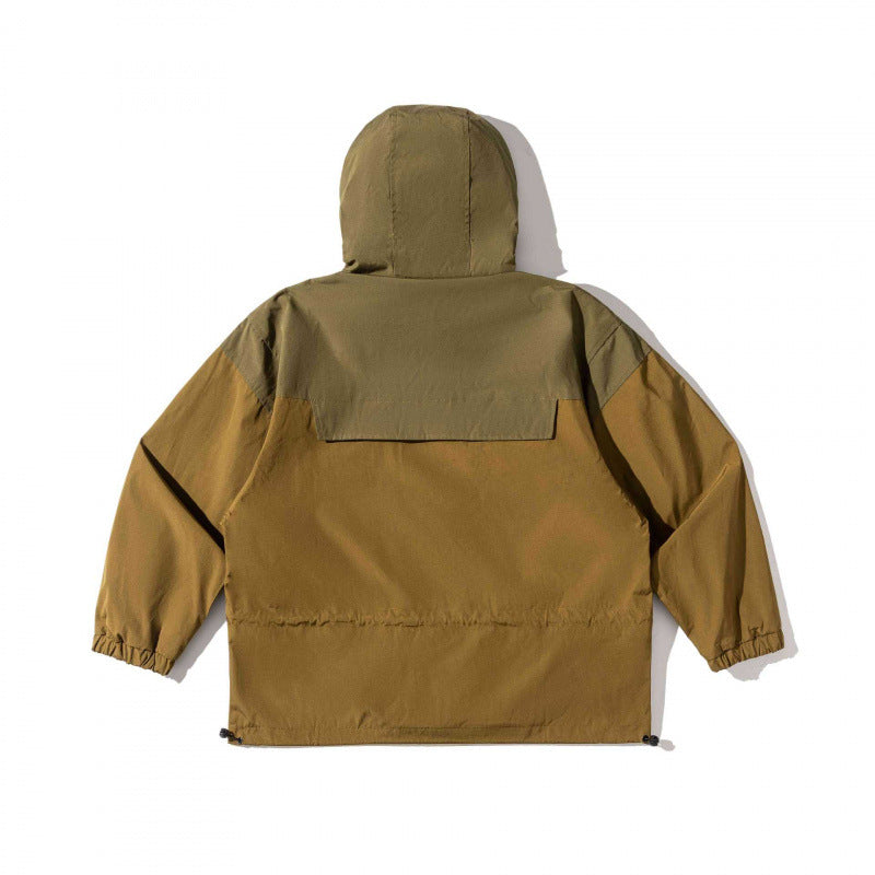 Unisex Weitgeschnittene Utility-Fieldjacke mit Kapuze, Tunnelzug und Pattentaschen Nord Taschen