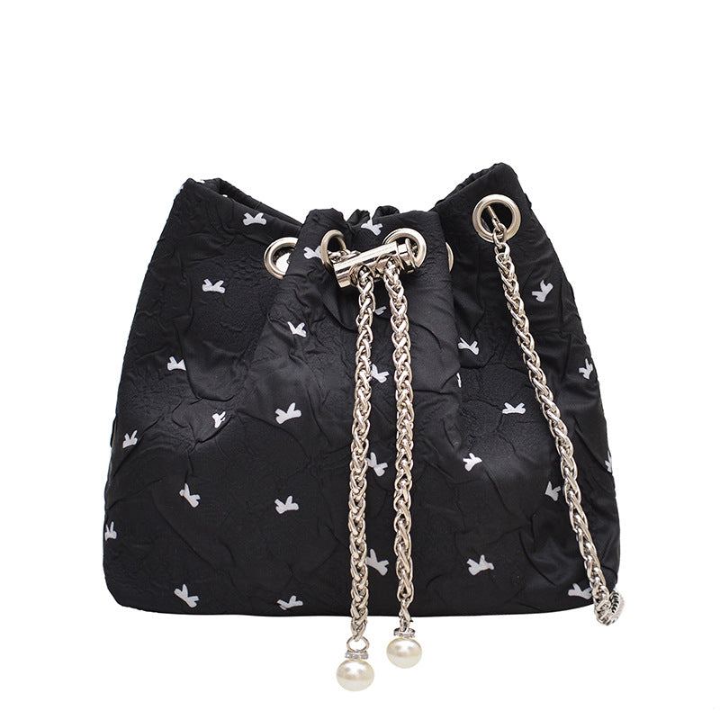 Damen Tasche mit elegantem Kordelzug und charmanten Perlendetails Nord Taschen
