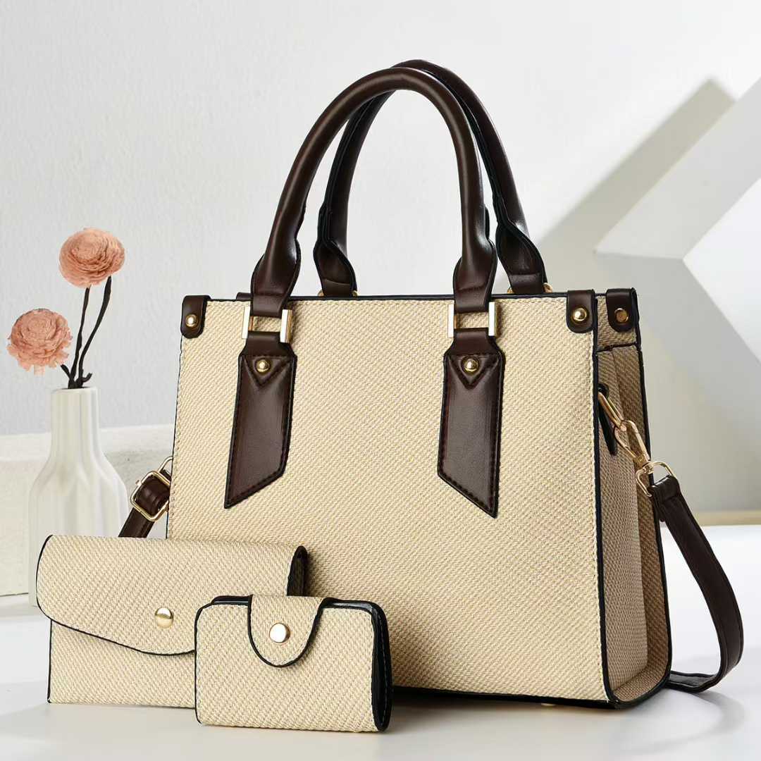 Damen tote Tasche mit strukturiertem Design und abnehmbarer Clutch Nord Taschen