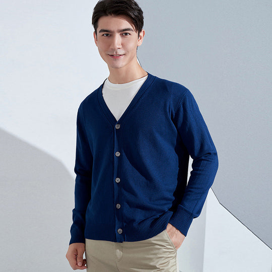 Herren Leichter Feinstrick-Cardigan mit V‑Ausschnitt und Business‑Silhouette Nord Taschen