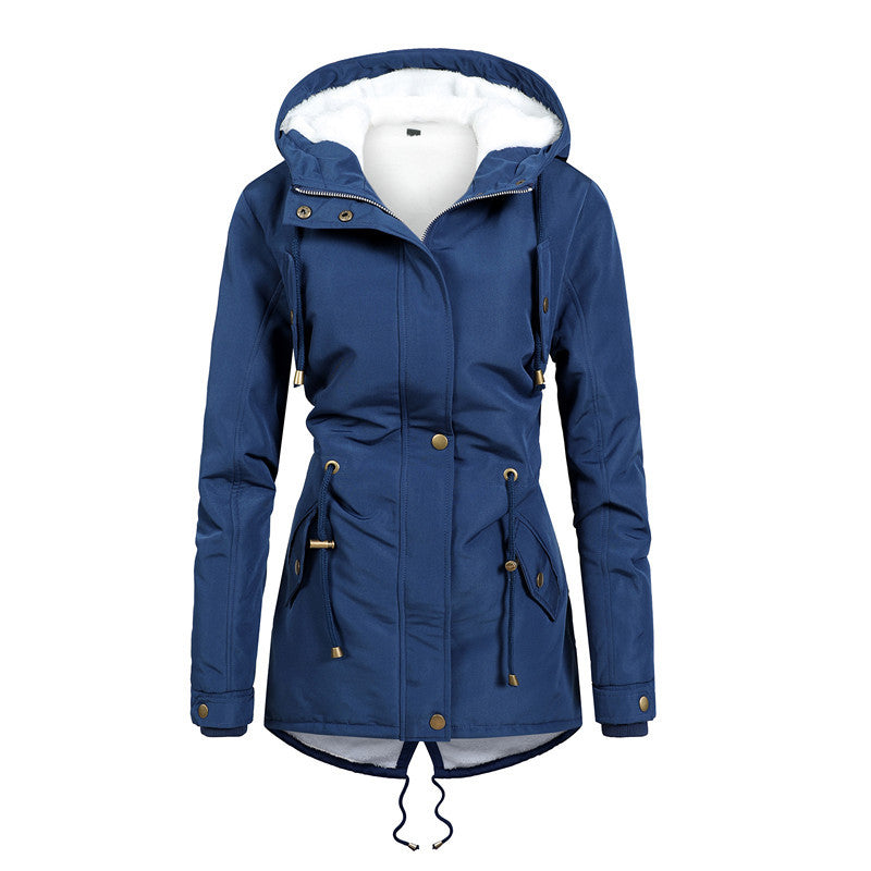 Damen Winddichter Parka mit Kuschelfutter, taillierter Silhouette und Tunnelzug Nord Taschen
