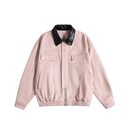 Damen Kurz geschnittene Boxy-Blousonjacke mit kontrastierendem Kunstlederkragen Nord Taschen