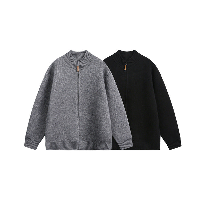 Unisex Strick-Zipjacke mit hohem Rippkragen und Oversize‑Schnitt Nord Taschen