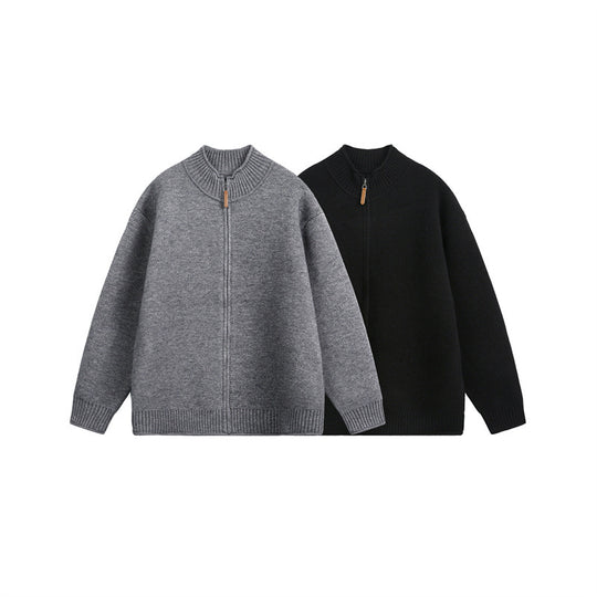 Unisex Strick-Zipjacke mit hohem Rippkragen und Oversize‑Schnitt Nord Taschen