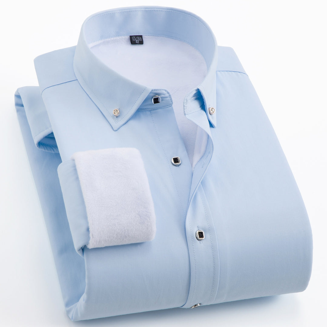 Herren Gefüttertes Businesshemd mit Thermofleece‑Innenseite und Button‑Down‑Kragen Nord Taschen