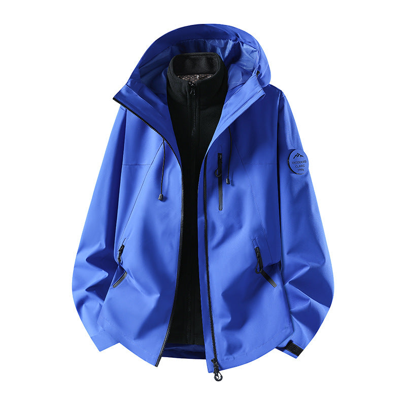 Herren Zweiteilige wasserdichte Outdoorjacke mit abnehmbarer Fleece‑Innenjacke und versiegelten Nähten Nord Taschen