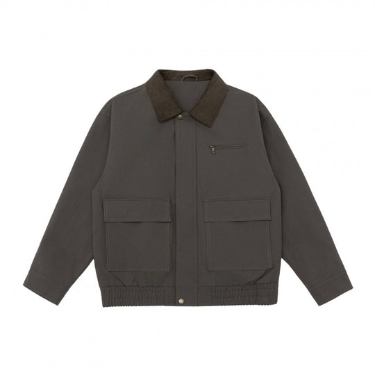 Unisex Kastenförmige Utility-Jacke mit Cordkragen, aufgesetzten Pattentaschen und elastischem Saum Nord Taschen