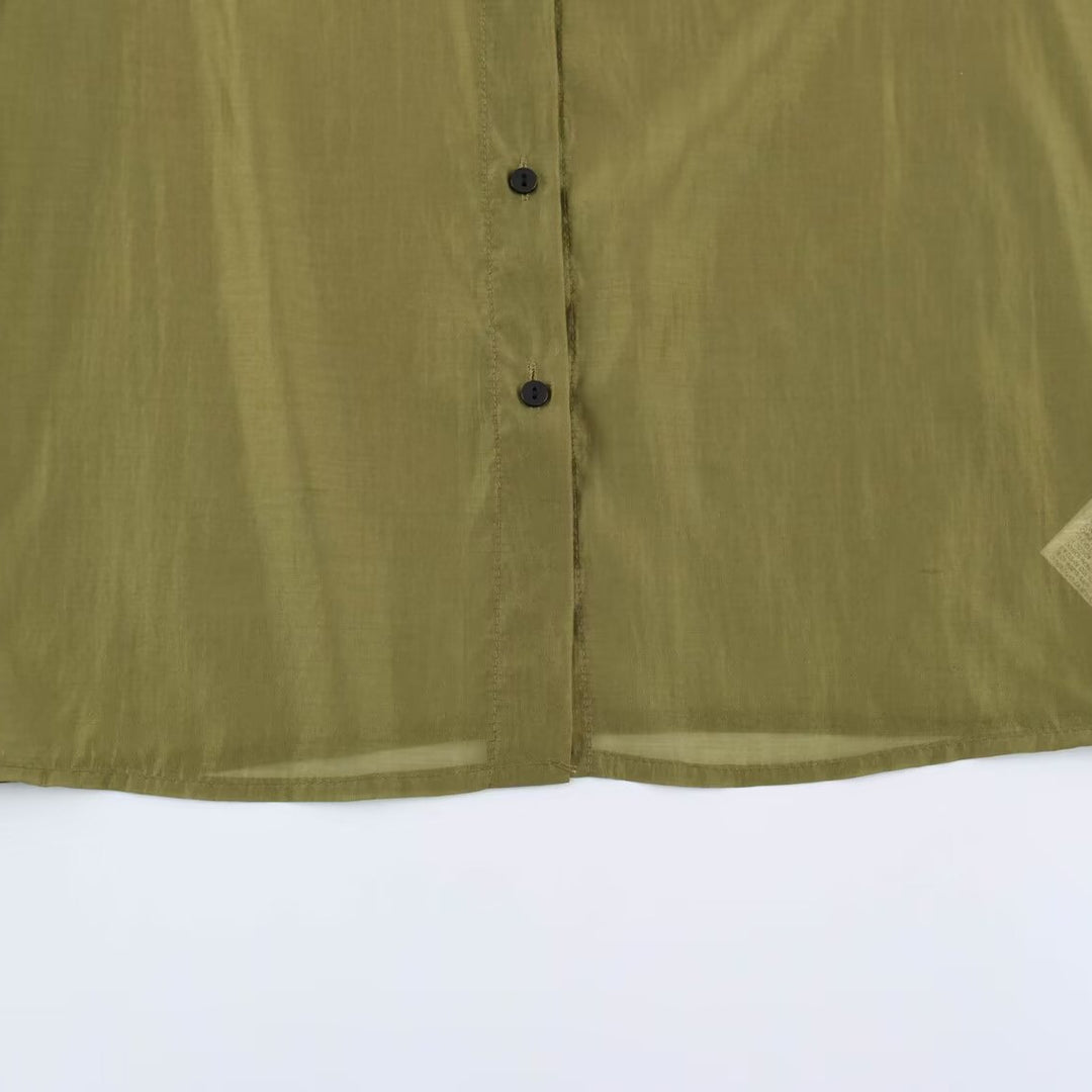 Damen Seidenähnliche Bluse mit Volumenärmeln, Stufenrüschen und Smokbündchen Nord Taschen