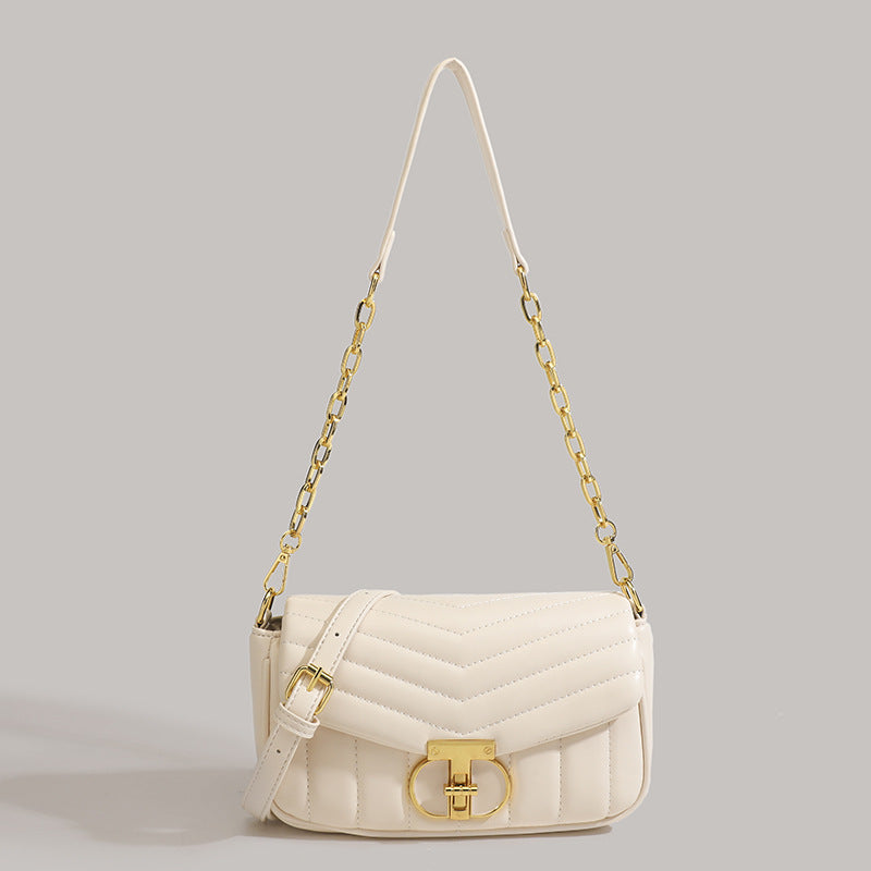 Damen Umhängetasche mit eleganter Steppung und luxuriösem Kettenverschluss Nord Taschen