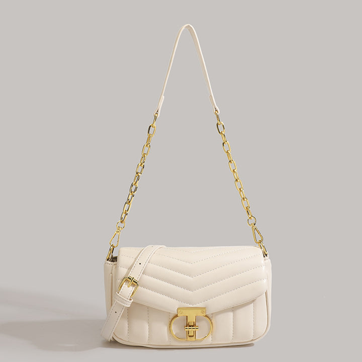 Damen Umhängetasche mit eleganter Steppung und luxuriösem Kettenverschluss Nord Taschen
