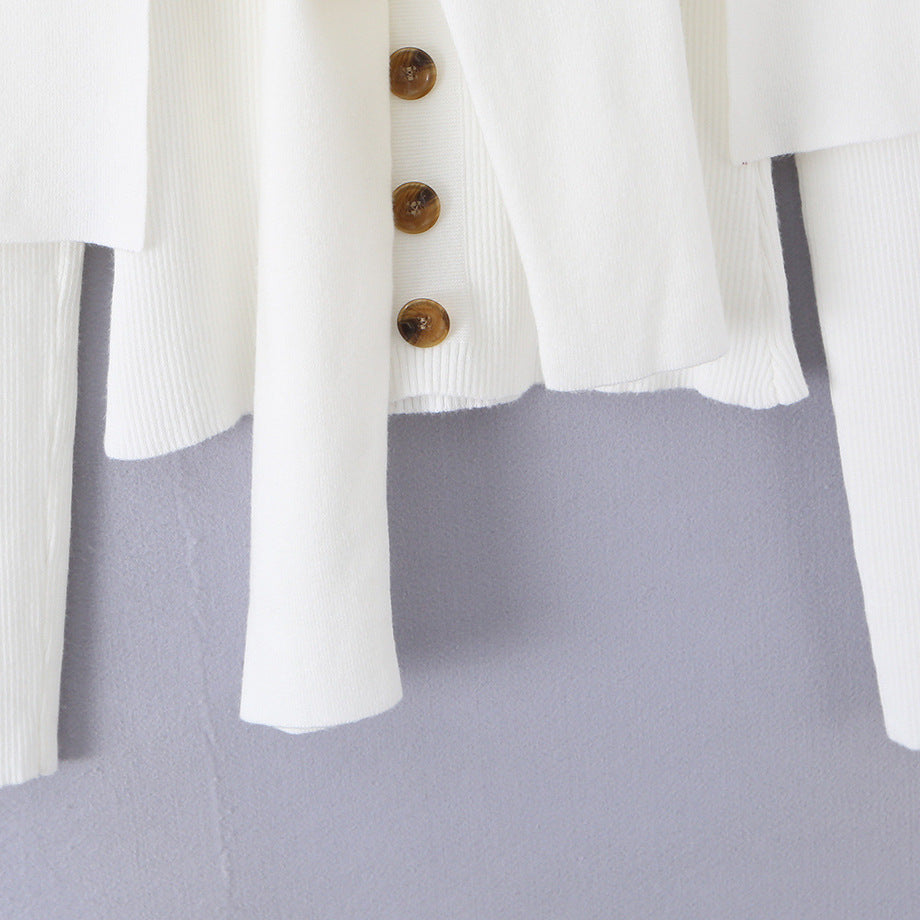 Damen Schulterstrick-Cardigan mit abnehmbarem Schultertuch-Detail Nord Taschen