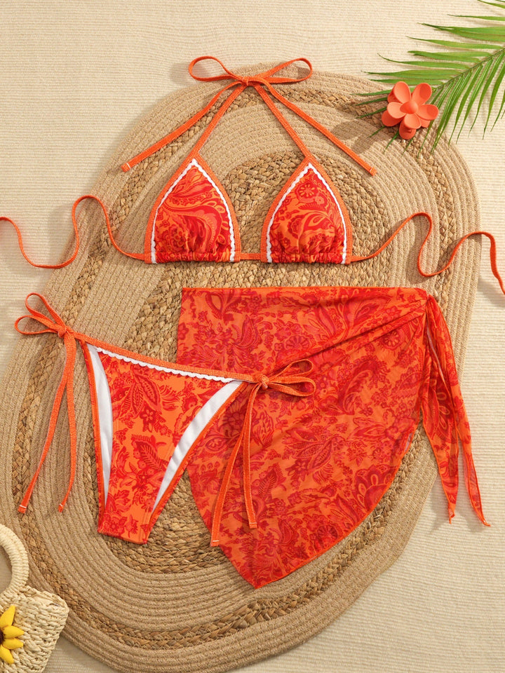 Damen Triangel-Bikini mit floralem Design