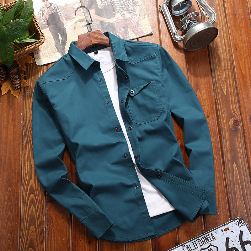 Herren Canvas-Overshirt im Worker‑Look mit Brustpattentasche und Western‑Nahtführung Nord Taschen