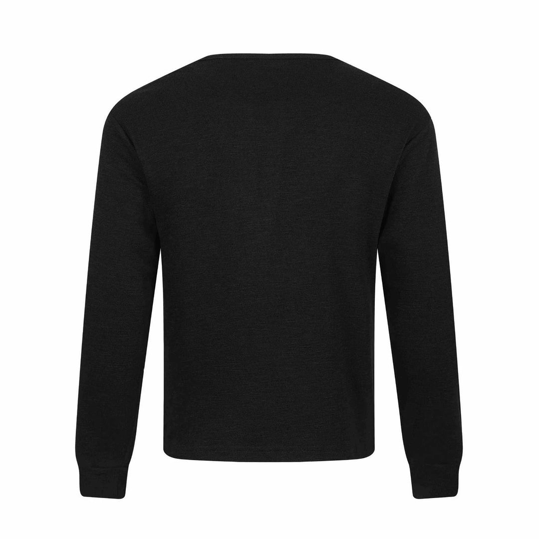 Herren Langärmeliges Henleyshirt mit vintage-Print und Knopfleiste Nord Taschen