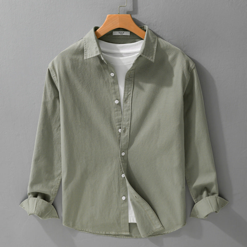 Herren Texturiertes Baumwoll-Hemdjacken-Overshirt im Relaxed-Fit mit Kentkragen Nord Taschen
