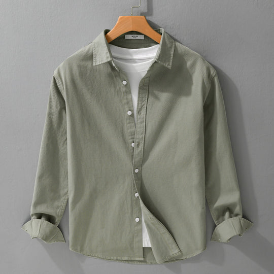 Herren Texturiertes Baumwoll-Hemdjacken-Overshirt im Relaxed-Fit mit Kentkragen Nord Taschen