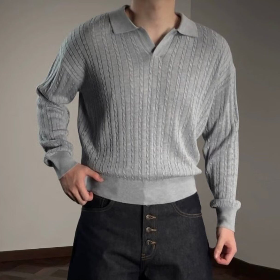 Herren Modischer Strickpullover mit V-Ausschnitt Nord Taschen