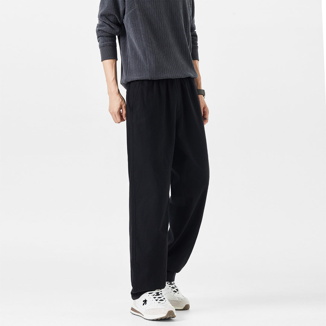 Herren Entspannte Baumwollhose mit elastischem Bund und weitem Bein Nord Taschen