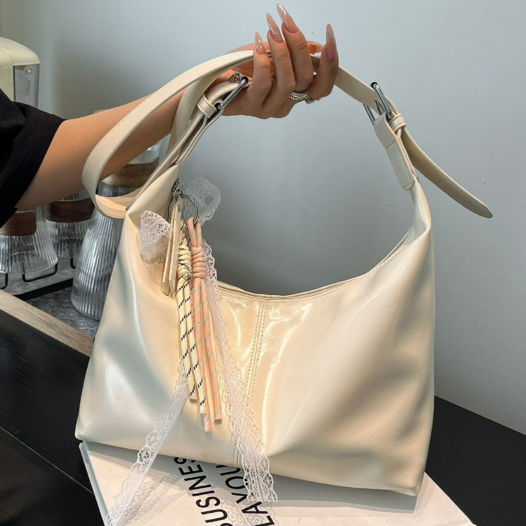 Damen Schultertasche mit verspieltem Dekor und verstellbarem Gurt Nord Taschen