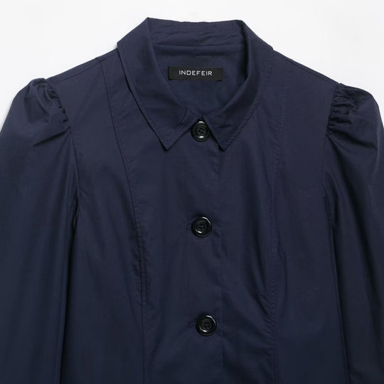 Damen Cropped Hemdjacke mit Puffärmeln und durchgehender Knopfleiste Nord Taschen