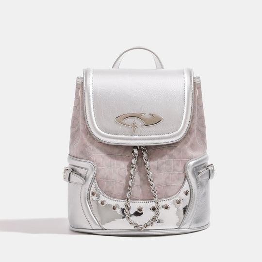 Damen Rucksacktasche mit modischem Kroko-Design und eleganten Metallakzenten Nord Taschen