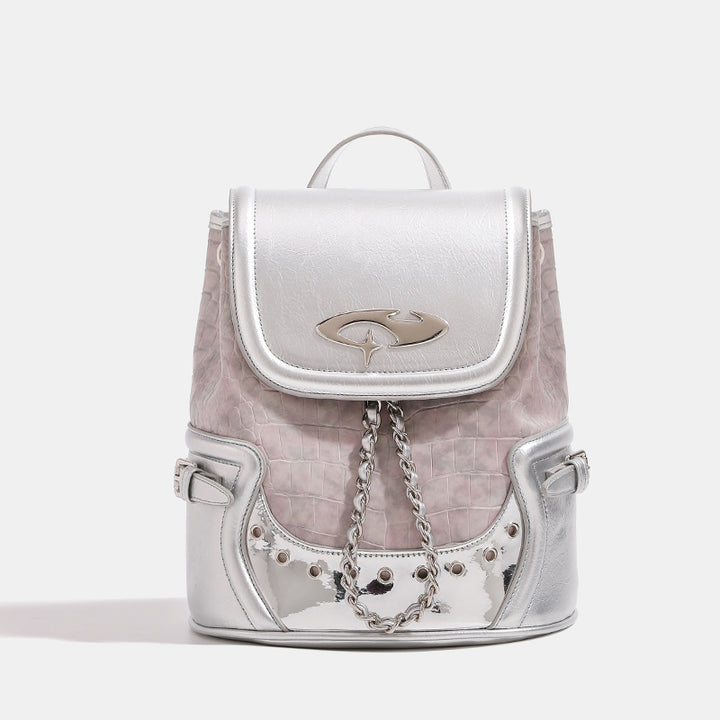Damen Rucksacktasche mit modischem Kroko-Design und eleganten Metallakzenten Nord Taschen